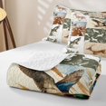 thumbnail image 4 of meiyoeat Woodland Hunting Wildlife Twin Quilt Set for Men Boys, Rustic Camo Animal Patchwork Twin Coverlet Set, Green Brown, 2 Pieces, 4 of 7