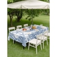 thumbnail image 3 of Outdoor Tablecloth with Umbrella Hole & Zipper, Lake Blue Coastal Rectangle Tablecloth 60x120 Inch, Beach Starfish Nautical Coral Shell Summer Patio Table Cover Waterproof Table Cloth for Picnic, 3 of 7