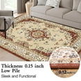 thumbnail image 6 of 5x7 Area Rugs - Ultra-Thin Washble Rug, Stain Resistant Anti Slip Backing Rugs for Living Room,Bedroom, Vintage Home Decor Area Rug, Red, 6 of 6