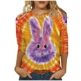 thumbnail image 2 of Cavosen Happy Easter 3/4 Sleeve Blouses for Women Summer Bunny Tie Dye Print Pullover Shirts Crewneck Festival Tops Vacation Holiday Tee Shirts Loose Dressy Stylish T Shirts XL, 2 of 5