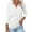 White, variant on KUKOOSONG Women 3/4 Sleeve V Neck Polo Shirts Business Casual Collared Work Top Slim Fitted Basic 2024 Fall Shirt
