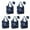 Blue Christmas Snowflake-1, variant on 5 Pack Foldable Shopping Bag,Blue Christmas Snowflake Pattern Reusable Grocery Bags with Pockets,Large Reusable Tote Bags with Handles Waterproof & Lightweight