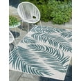 thumbnail image 3 of Unique Loom Outdoor Botanical Collection Area Rug - Palm (9' x 12' Rectangle Teal Ivory), 3 of 9