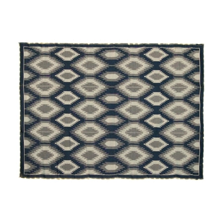 Auto Drive 9'x 12' Reversible Grey/Blue Lighted Ikat RV Patio Mat, Perfect for RV Patios and Garden Patios, Polypropylene