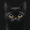 Black Cat Portrait, variant on UXIEQU Vintage Bunny Gentleman Floral Canvas Wall Art 15.75x11.81 Inches
