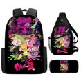 thumbnail image 2 of jet warrior Splatoon large bag satchel pencil case three-piece cartoon backpack set, 2 of 6