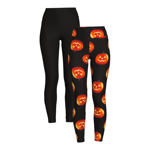 No Boundaries Juniors' High Rise Printed Halloween Ankle Leggings, 2