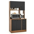 thumbnail image 1 of Costway 71" Tall Kitchen Pantry Buffet Hutch Freestanding Storage Cabinet 4 Doors Walnut, 1 of 10