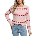 thumbnail image 2 of Heart Sweater for Women Valentine's Day Cute Crewneck Sweaters Casual Loose Lightweight Knit Pullover Jumper Tops Shermie, 2 of 6