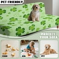 thumbnail image 6 of Xoenoiee Green Shamrock Heart Pattern Armless Futon Cover Super Stretch Futon Sofa Bed Slipcover St. Patrick's Day Decor with Non-Slip Elastic Bottom, Universal Sofa Mattress Covers Full Queen Size, 6 of 7