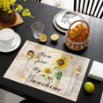 thumbnail image 3 of Sunflower Placemats Set of 8, Vintage Botanical Placemats for Dining Table, Place Mats for Kitchen Tabletop, Waterproof Wipeable Dining Table Mats Set, 3 of 9