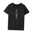 thumbnail image 3 of Camiseta para mujer disfraz de verano camiseta básica femenina para uso diario calle , NEGRO, m, 3 of 7