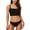 Black, variant on Women's High Waisted Bikini Swimsuits Crop Top 2-Pieces Bathing Suits
