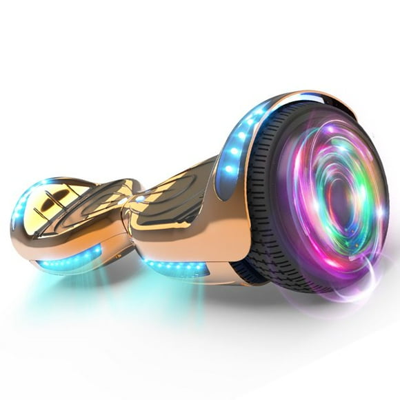 HOVERSTAR 6.5 inch Hoverboard with Bluetooth Speaker and LED STAR FLASHING WHEELS Scooter Chrome RoseGold