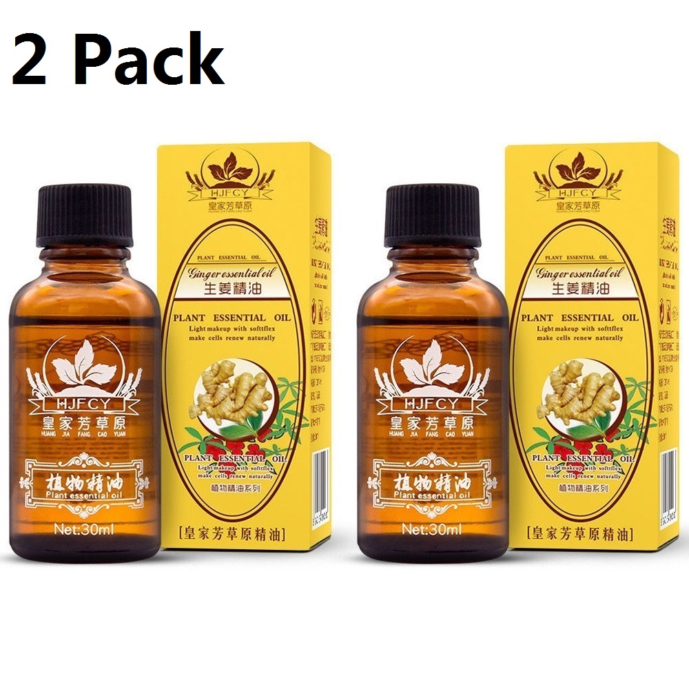 100 PURE Plant Therapy Lymphatic Drainage Ginger Oil, Massage Oil, 2 Packs