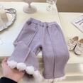 thumbnail image 3 of Traje de dos piezas de otoño e invierno para niñas, nuevo estilo coreano, cárdigan de moda para bebés, suéter de punto, abrigo, pantalones con forro polar, 3 of 5