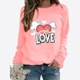 thumbnail image 1 of Meichang T-Shirts de la Saint-Valentin pour Femmes Imprimé Cœur Manches Longues Col Rond Décontracté Coupe Ample Cadeaux de la Saint-Valentin pour Femmes, 1 of 3
