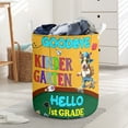 thumbnail image 3 of Back to School Bull Terrier Goodbye Kindergarten Hello 1st Grade Foldable Laundry Basket Bully Dog Lovers Gifts Idea Organizer Storage with Handles - 02011, 3 of 5