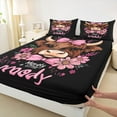 thumbnail image 3 of jejeloiu Pink Bowknot Daisy Twin Sheet Sets,Cute Highland Cow Twin Fitted Sheet,Country Farm Animal Flat Sheet For Girls Kids,Luxury Bedroom Decor,3pcs, 3 of 7