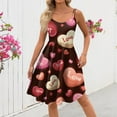 thumbnail image 6 of Valentines Dress for Women Sleeveless Midi Dress Round Neck A-Line Vintage Valentine Heart Print Party Dresses Pink M, 6 of 6