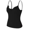 thumbnail image 4 of MDUKONU Women Lace Camisole Tank Top, V Neck Slim Fit, Soft Stretch Layering Tops, Casual Basic Tanks Undershirt, Yoga Cami Shirts Size: S Black, 4 of 4
