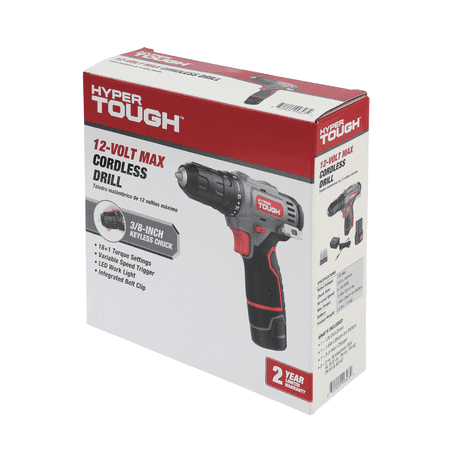 HYPER TOUGH 12V MAX LITHIUM-ION CORDLESS 3/8-INCH DRILL DRIVER WITH 1.5AH BATTERY, 99303