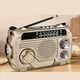 thumbnail image 4 of 2X Radio FM AM SW con Carga Solar, Receptor de Radio de Emergencia con Manivela, Bluetooth 5.2, Compatible con TF, USB, Color Dorado, 4 of 5