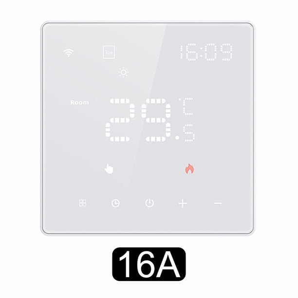 Termostato Inteligente Programable Semanal para Oficina (Calefacción Blanca 16A Negro)