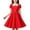 Red, variant on Girls Polka Dot Dress with Peter Pan Collar & Puff Sleeves, 4-13Y A-Line Swing Skirt, Retro Style Casual & Party Dress Red XL