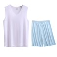 thumbnail image 1 of Conjunto Deportivo de los Hombres, Moda Casual de Color Sólido Cuello en V sin Mangas de Elasticidad Superior para el Desgaste Al Aire Libre, Traje Atlético de Humedad, 1 of 5