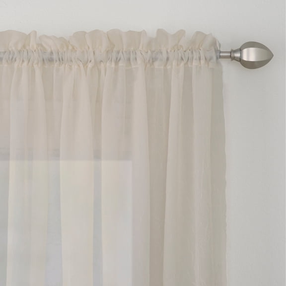 Miller Curtains Preston Sheer 108-Inch Rod Pocket Curtain Panel - 52 X 108 - 52 X 108 Linen