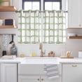 thumbnail image 2 of Sage Green Buffalo Plaid Kitchen Curtains Window Panels, Farmhouse Check Stripes Geometric Insulated Window Treatment Curtain, Grommet Curtains for Bedroom/Living Room/Bathroom, 2 Piece 42"Wx45"L, 2 of 8