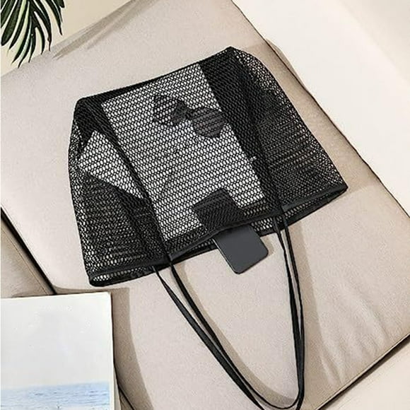 IBaodan Surprise discount Mesh Beach Bag Rainproof Sandproof - Large Foldable Tote Pool Bag For Women Vacation Essential Beach Accessories Gifts