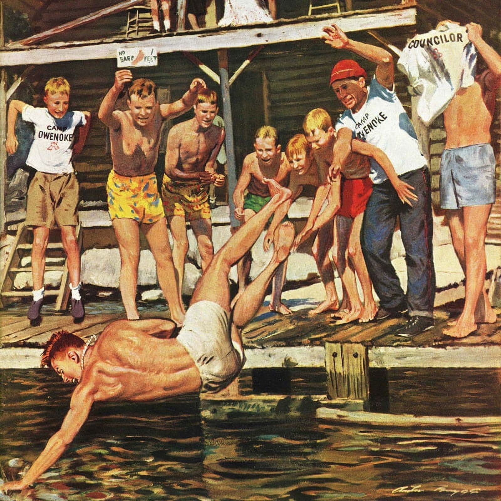 Marmont Hill "Wet Camp Counselor" by Austin Briggs Painting Print on Canvas