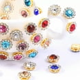 thumbnail image 6 of U8MO 50 Gold Bling Crystal Rhinestone Pearl Flatback Buttons 9mm 11mm Wedding Crafts-Mixed Color +Gold in 9mm, 6 of 8