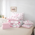thumbnail image 6 of Manfei Pink Ribbon Bow 7-Piece Twin Bedding Sets For Girls,Cute Letter Z Initial Bedding Comforter Set For Kids,Pink Reversible, 6 of 7