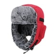 thumbnail image 1 of Naiovety Sombrero de bombardero de invierno para hombres y mujeres, casco para mantener el calor, forro de felpa grueso para esquiar, sombreros Suministros térmicos Rojo, 1 of 6