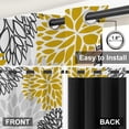 thumbnail image 5 of Pbobriich Yellow Gray Blackout Curtains,Dahlia Floral Drapes Thermal Insulated Window Curtain for Bedroom 52x84 Inch Set 2 Panels, 5 of 5