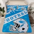 thumbnail image 2 of jejeloiu American Rugby Football Twin Sheet Sets,Gray Sport Hemet Bedding For Kids 3-Piece, 2 of 7