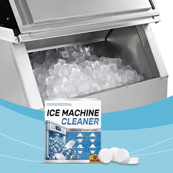 Ice Machine Cleaner Tablets Deep Cleaning Formula for Residential & Commercial Ice Makers, 12 Pieces