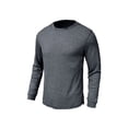 thumbnail image 3 of Frontwalk Men's Tops Long Sleeve T Shirts Waffle T-shirt Mens Regular Fit Basic Tee Crew Neck Pullover Dark Gray S, 3 of 7