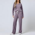 thumbnail image 5 of Mifsaly Matching Lounge Sets for Women Knit Ribbed Loungewear Trendy V-Neck 3 Buttons Long Sleeve Pullover Tops & Drawstring Straight Leg Pants with Pockets Travel Work Fashion Matching Outfits, 5 of 9