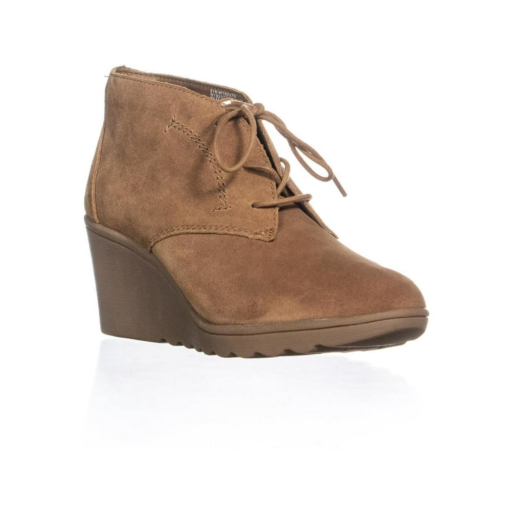 White Mountain Womens White Mountain Kahlua Lace Up Wedge Booties, Chestnut/Suede Walmart
