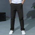 thumbnail image 2 of Boys School Uniform Pants Str𝐞tch Pull On Bottom Kids Elastic Waist Straight Leg Trousers Girl Hign Waisted Preppy Clothes, 2 of 6