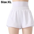 thumbnail image 2 of Pantalones cortos deportivos falsos de dos piezas para mujer, ajustados, de secado rápido, para correr, yoga, fitness, pantalones con agujero ardiente, sueltos, cintura alta, antideslumbrante, 2 of 8