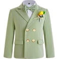 thumbnail image 3 of Boys Suits Toddler Tuxedo Double Breasted Formal Suit Set Kids Wedding Outfit, 3 of 11