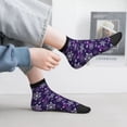 thumbnail image 5 of Goofa Christmas Purple Snowflakes Pattern Non Slip Socks with Grips for Elderly, Crew Socks Yoga Hospital Socks Cushioned Sole Gripper Socks for Men Women, 5 of 5