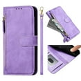 thumbnail image 1 of Filp Case for Google Pixel 4A 5G Zipper Pocket Magnetic Flip Wallet Phone Case with 7 Card Slots and Wrist Strap, 1 of 5