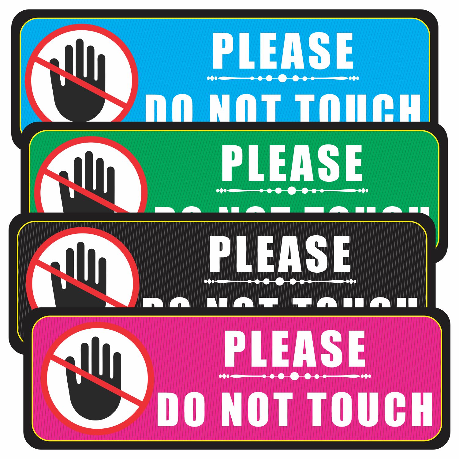 Buy Parth Impex Do Not Touch Sticker Pack Of 12 6 X 2 Large