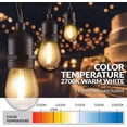 thumbnail image 5 of Newhouse Lighting Outdoor String Lights with Hanging Sockets Weatherproof Technology Heavy Duty 48-foot Cord 18 Lights Bulbs Included (1 Free Replacement) Black, 5 of 5